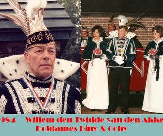 Prins Willem den Twidde van den Akker met hofdames Diny en Coby
